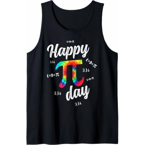 Math Teacher Retro Mathematics Tie Dye Happy 3.14 Pi Day Tank Top Size S-3XL
