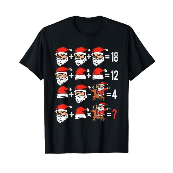 Math Teacher Santa Reindeer Christmas Holidays Funny T-Shirt