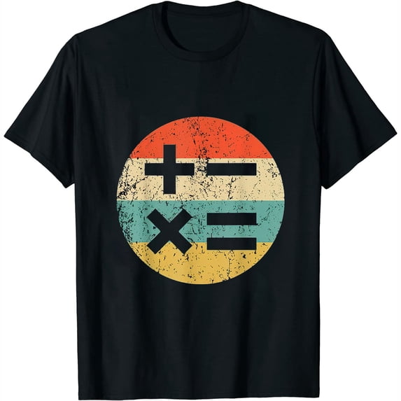 Math Teacher Shirt - Vintage Retro Math Symbols Womens T-Shirt Black 2X-Large