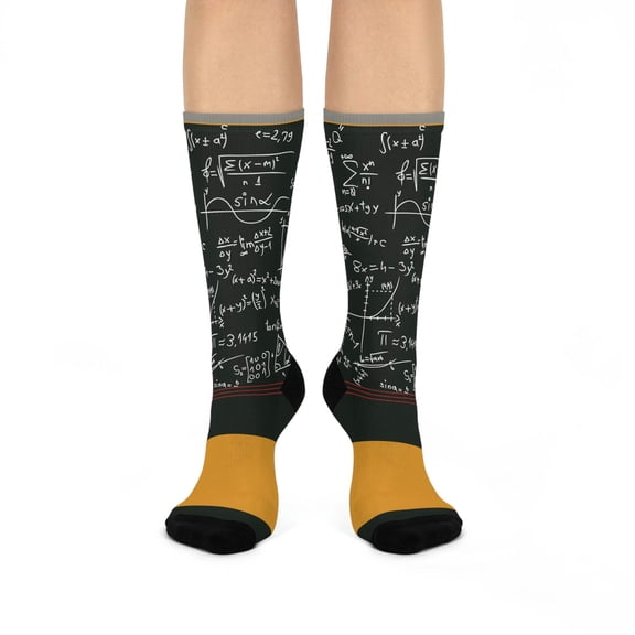 Math Teacher Socks Unisex Mid-Calf Lightweight Stretchy 1 Pair Atlas Wanderlust