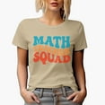 thumbnail image 1 of Math Teacher Squad, Mathematics Teachers Themed, Groovy Retro Wavy Text Merch Gift, Tan T-Shirt, Medium, 1 of 5
