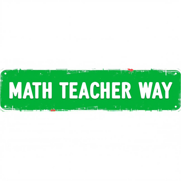 Math Teacher Tin Sign 16x4 Inch Math Teacher Way Design - Great for Classroom, Office, Outdoor Educational Decor