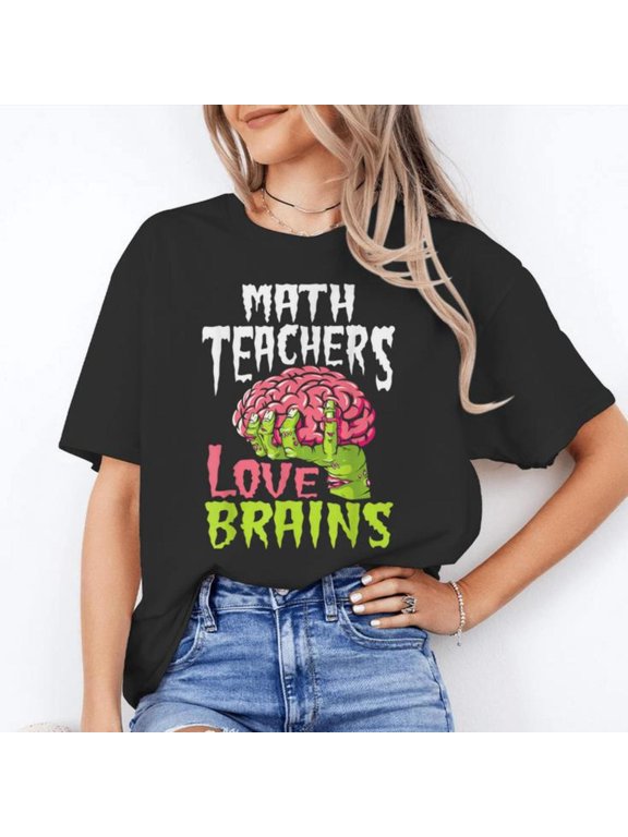 Math Teachers Love Brains Zombie Teacher School Hallowee, ANANDHIS-Shirts