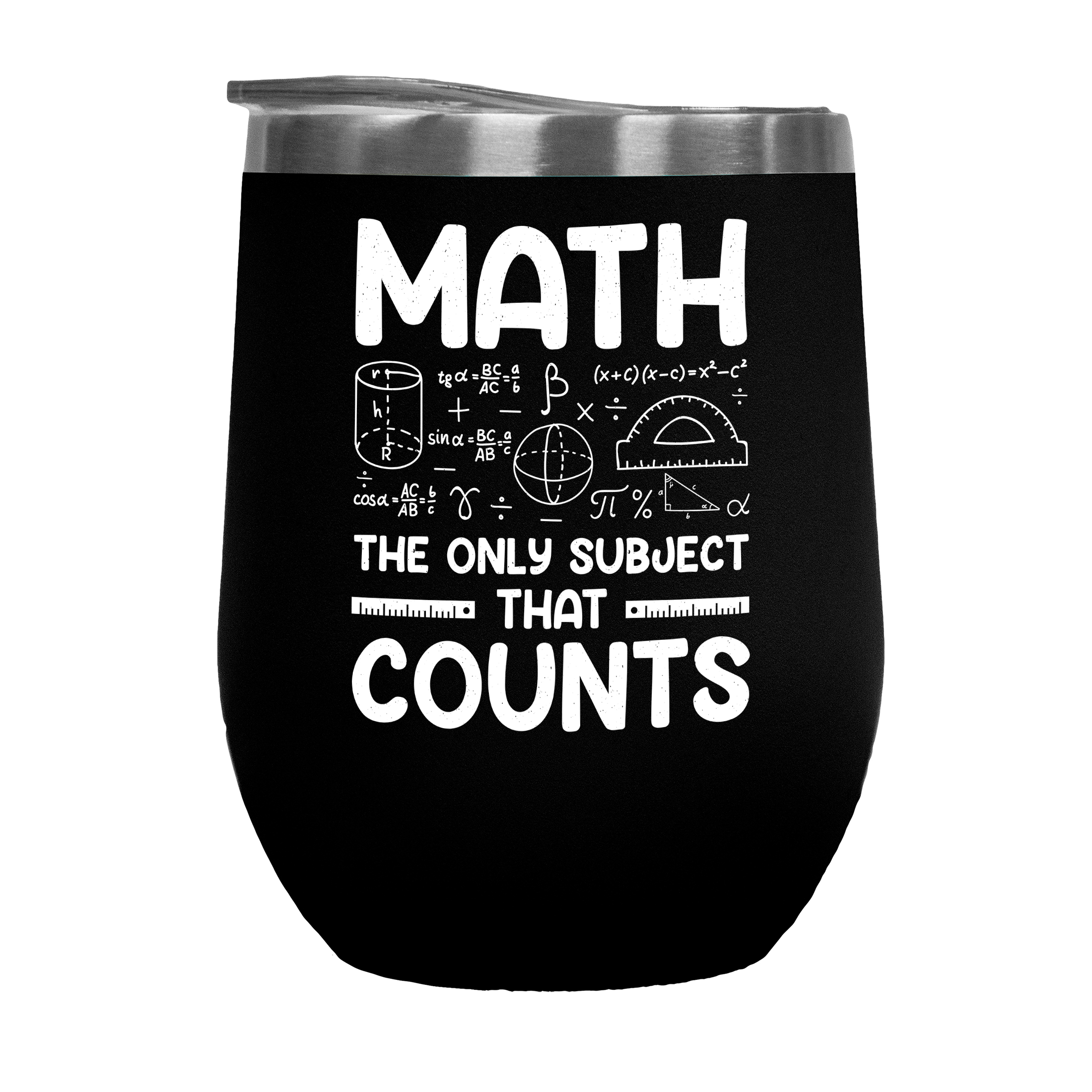 Funnt Math Math, The Only Subject That Counts - Funny Mathematics Pun Quote, Black ...