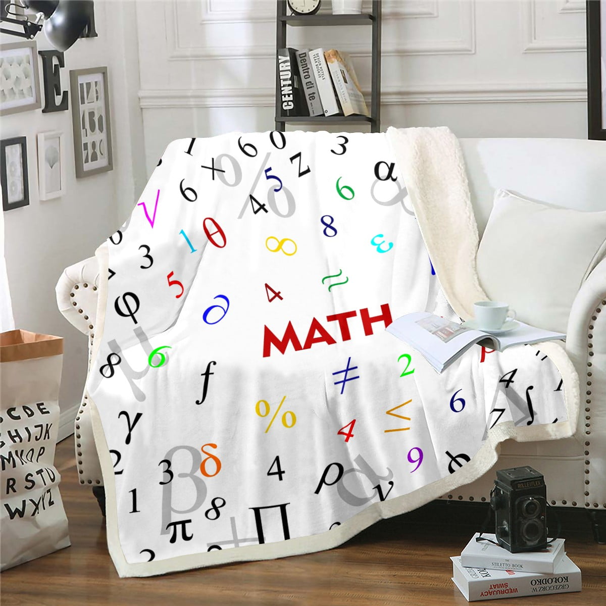 Math Theme Blanket Math Equation Throw Blanket for Boys Girls Math