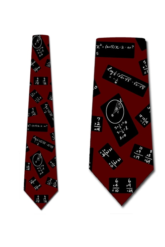 Math Ties Mens Chalkboard Equation Necktie by Three Rooker