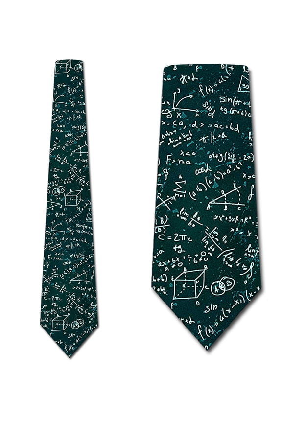 Math Ties Mens Math Equation Necktie Education Tie by Three Rooker