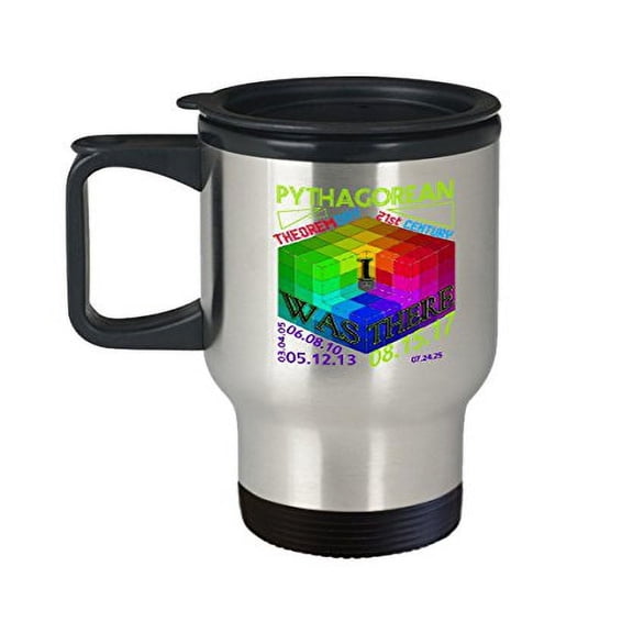 Math Travel Mug - Pythagorean Theorem Day - Mathematics Gifts - 14 oz Stainless Steel Coffee Cup