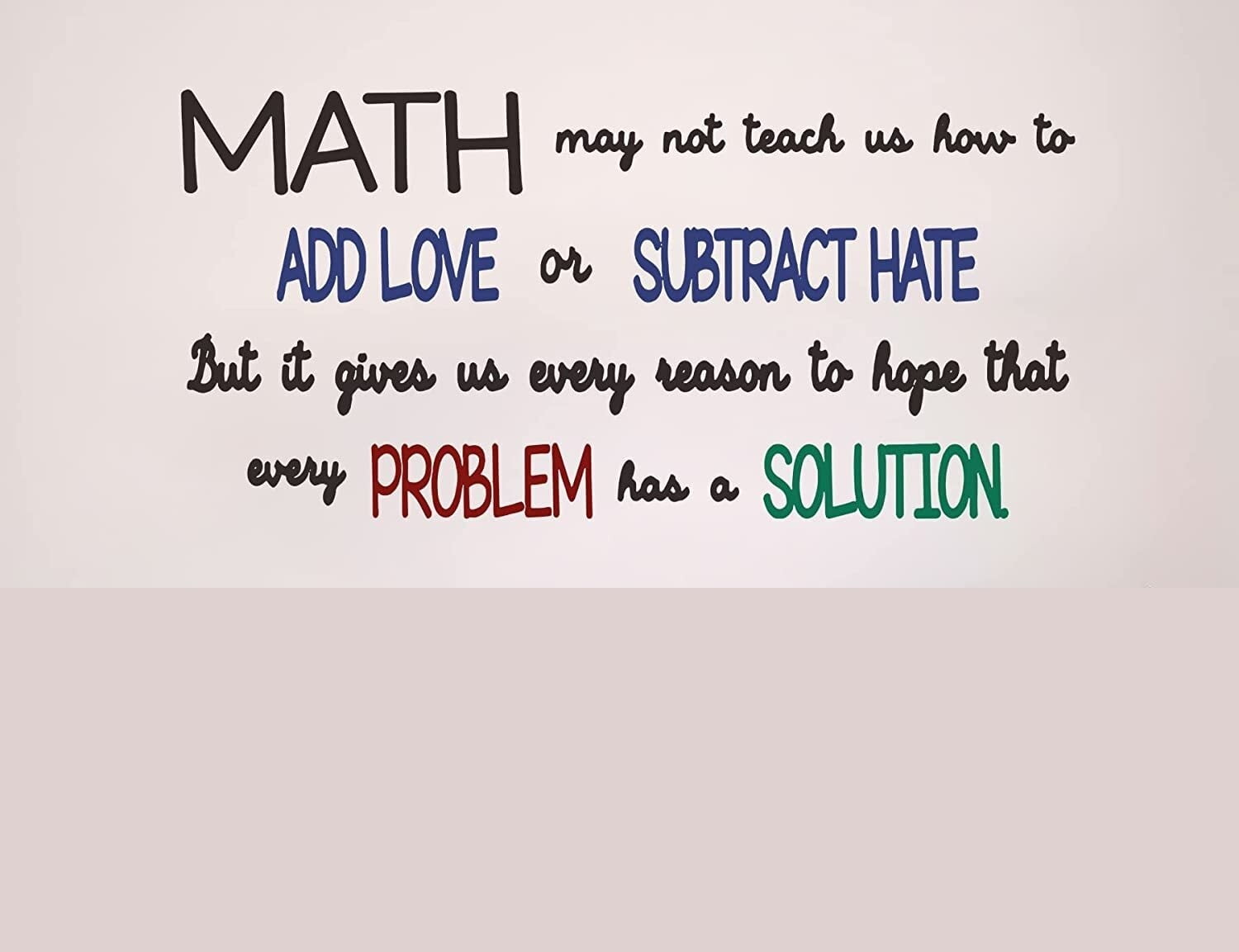 Math Vinyl Wall Decals for Classroom Add Love Subtract Hate - Walmart.com