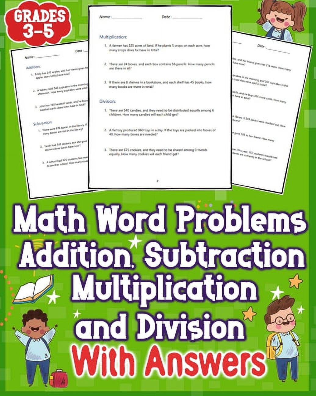 Math 66 Problems Math Word Problems Addition Subtraction Multiplication and Division ...