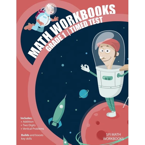 Pre-Owned Math Workbooks Grade 1 Timed Test: 8.5 x 11 Glossy Cover 100 Page Addition Math Drills Workbook For First Graders (Paperback)