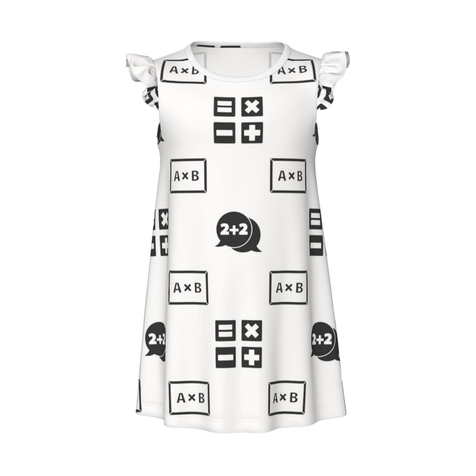 Math algorithm Print Girls Nightgowns, Short Sleeves Dress Girls ...