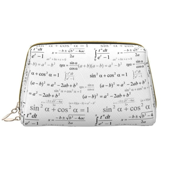 Math formula Print funny Makeup Bag, Large Capacity Travel Cosmetic Bag for Women Girls- Travel Toiletry Bag Leather Portable Waterproof Makeup Case Organizer with Handle