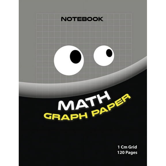 Math graph paper ( Black edition ): 1cm Grid maths book ( Color: black 120 pages ) (Paperback)