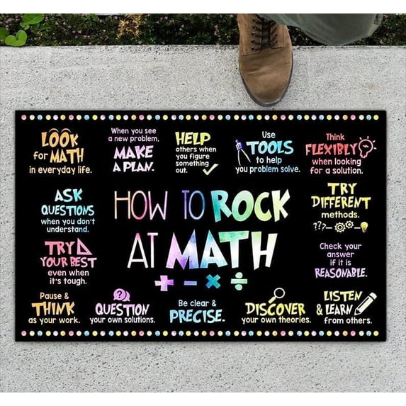 Math in Everyday Life Door Mat Welcome Decorative Doormat Non Slip Indoor Entryway Floor Mats Home Bathroom Decor 18 * 30in
