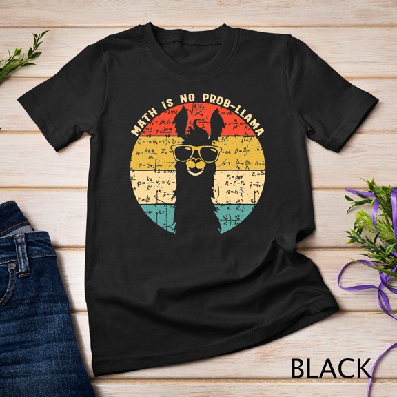 Math is No Prob-Llama - Math Llama Teacher Graphic Plus Size Unisex T-shirt