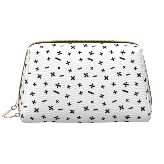 Math sign Print hilarious Makeup Bag, Large Capacity Travel Cosmetic Bag for Women Girls- Travel Toiletry Bag Leather Portable Waterproof Makeup Case Organizer with Handle
