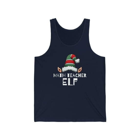 Math teacher Elf Unisex Tank Top XS-2XL Christmas Holidays Xmas Elves