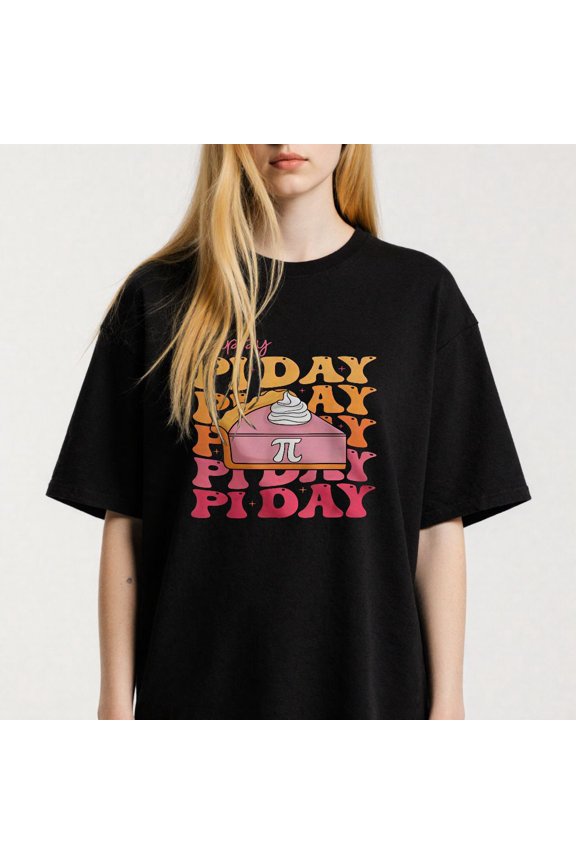 Math themed Pie Graphic for Math Enthusiasts Funny Pi Day Casual Tee print T Shirt