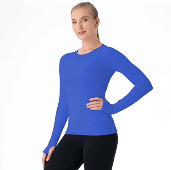 MathCat Seamless Workout Shirts for Women Long Sleeve Yoga Tops Sports  Running Shirt Breathable Athletic Top Slim Fit 