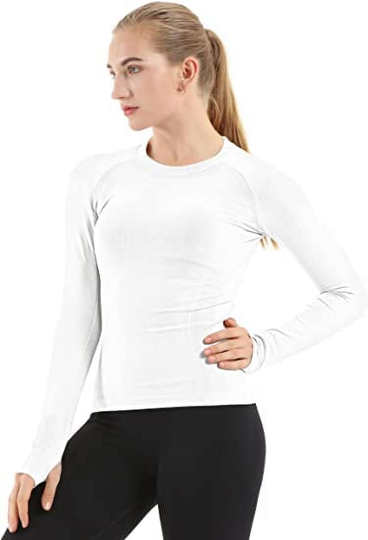 Plus Size Gym Wear Sport Athletic Women L-4XL Fitness Yoga Tops White  Jogging Long Sleeve Workout Shirts with Thumb Hole - China Shirt and Active Wear  Women price