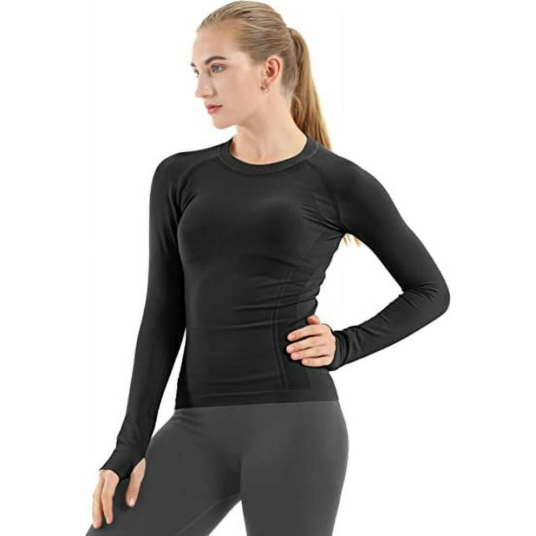 MathCat Long Sleeve Workout Shirts Yoga Running Women's