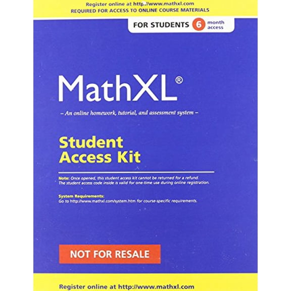 MathXL Valuepack Access Card (6 Months), 9780321878823, 0321878825, Paperback,