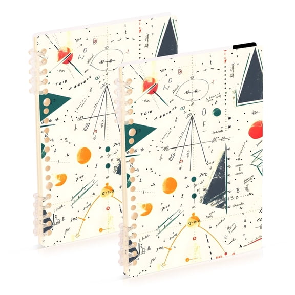 Mathematic and Geometric Shapes with Formulas Notebook Detachable Coil Notebook Diary Plan Book A5 Size 60 Pages 1 Pack