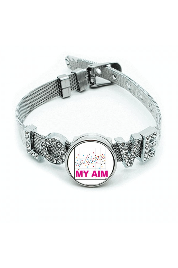 Mathematical Coordinates Target Set Bracelet Wristband Crystal Love Adjustable Bangle
