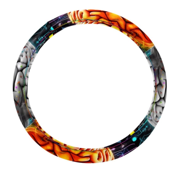 Mathematical Engineering 14.5 Inch Printing PVC Leather Car Wheel Cover Steering Wheel Cover Auto Accessories