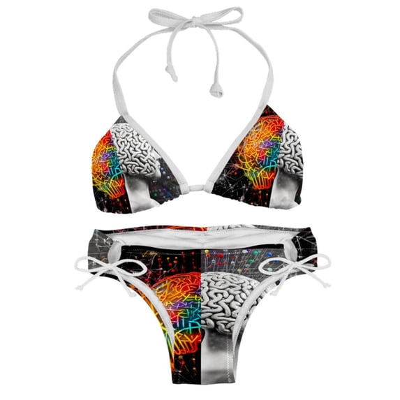 Mathematical Engineering Detachable Sponge Adjustable Strap Bikini Set Two-Pack Swim Suits - Ideal for All Your Swimming Scenes!