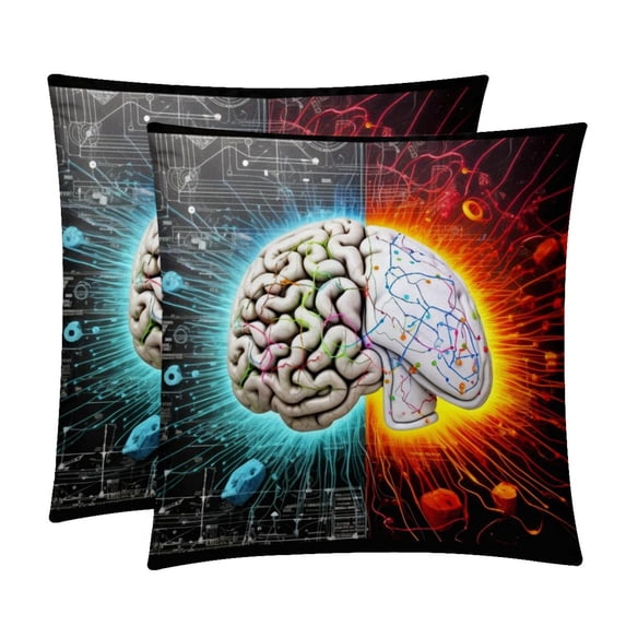 Mathematical Engineering Luxurious Velvet Throw Pillow Covers Set of 2 - Chair Pillow Covers with Unique Patterns - Throw Pillow Inserts Included, Available in 16x16, 18x18, 20x20 Inches