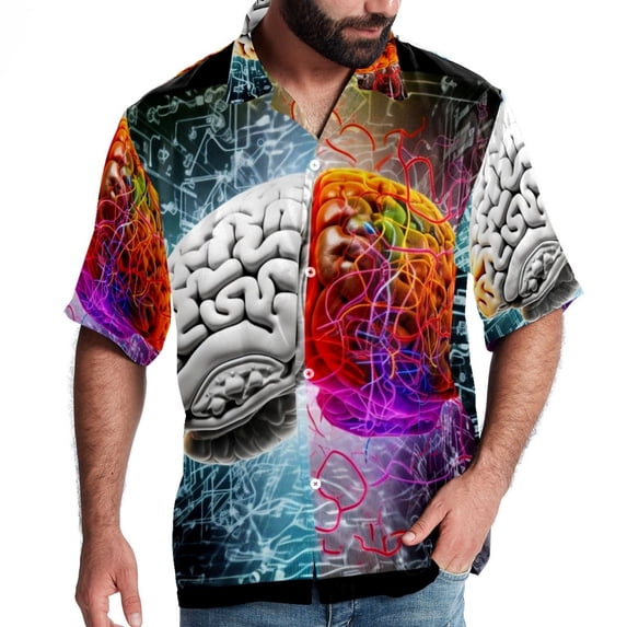 Mathematical Engineering Men's Printed Button Down Short Sleeve Casual Summer Beach Shirt - Unisex
