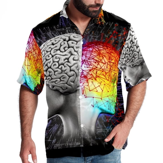 Mathematical Engineering Men's Short Sleeve Beach Shirts Button Down Poplin Casual Printed Summer Unisex