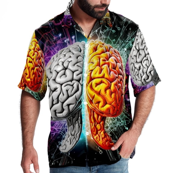 Mathematical Engineering Men's Short Sleeve Button Down Casual Poplin Shirts for Summer Beach, Printed Design - Unisex