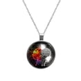 thumbnail image 1 of Mathematical Engineering Stunning Glass Design Circular Pendant Necklace - Unique Jewelry Gift for Her, 1 of 5