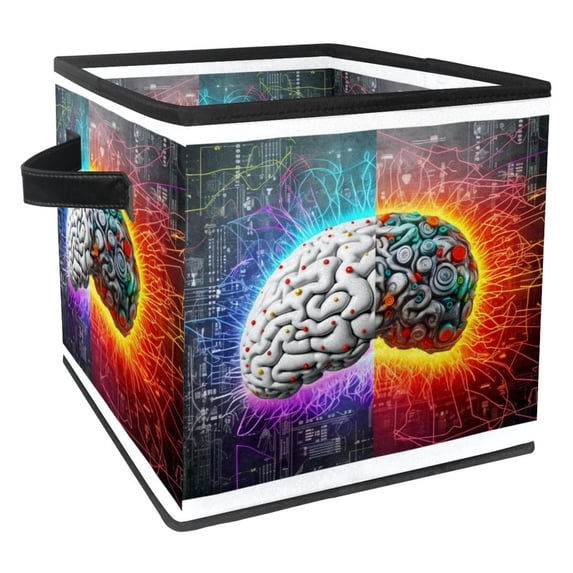 Mathematical Engineering Toy Storage Bins - Foldable with Handle, 10.8"x10.5"x10.6", Large Capacity - Storage Cubes, Cube Organizer