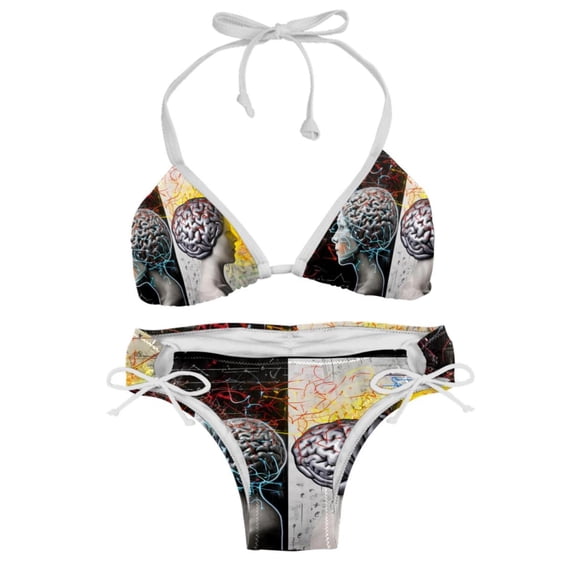 Mathematical Engineering Women's Detachable Sponge Adjustable Strap Bikini Set Swimsuit - Two-Pack for Beach Pool Party