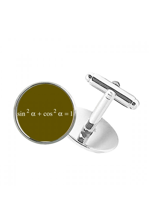 Mathematical Formula Expresses Computational Square Round Button Cuff Clip Stud Cufflinks