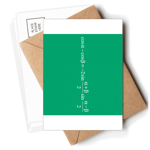 Mathematical Formula Expressing Cosine Computation Postcards Envelopes Blank Note Cards Mailing
