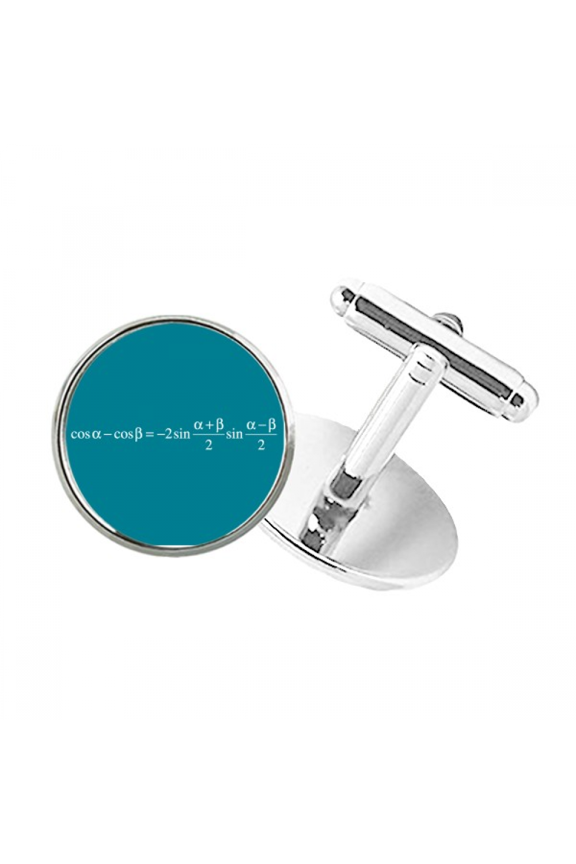 Mathematical Formula Expressing Cosine Computation Round Button Cuff Clip Stud Cufflinks
