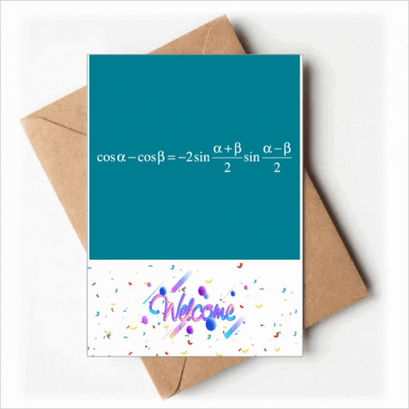 Mathematical Formula Expressing Cosine Computation Welcome Back Greeting Cards Envelopes Blank