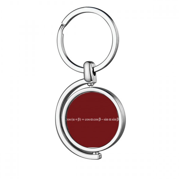 Mathematical Formula Expressions Calculate Cosines Rotating Keychain Metal Keyring Holder