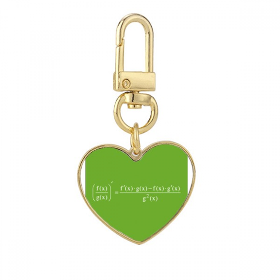 Mathematical Formula Expressions Calculate Scores Gold Heart Keychain Metal Keyring Holder