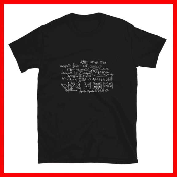 Mathematical Formulas Science Math Graphic Unisex T-Shirt Size S- 5XL
