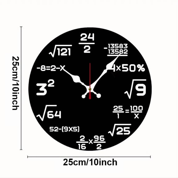 Mathematical Formulas Wooden Round Silent Hanging Wall Clock, Suitable For Living Room,Office,Study Room,Bedroom,Home Decoration