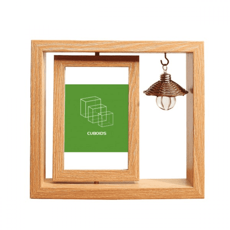 Mathematical Geometric Space Cuboids Wooden Rotating Picture Photo Frame 4x6