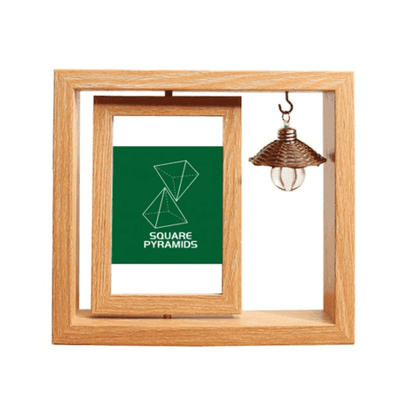 Mathematical Geometric Space Square Pyrad Wooden Rotating Picture Photo Frame 4x6