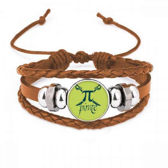 Mathematical Science Pirate Pi Bracelet Wristband Leather Jewelry Ornament