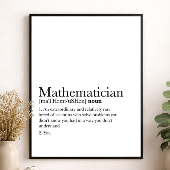 Mathematician Definition Math Teacher Elegant Decorative Design Statement Accent Interior Display Portrait Decor